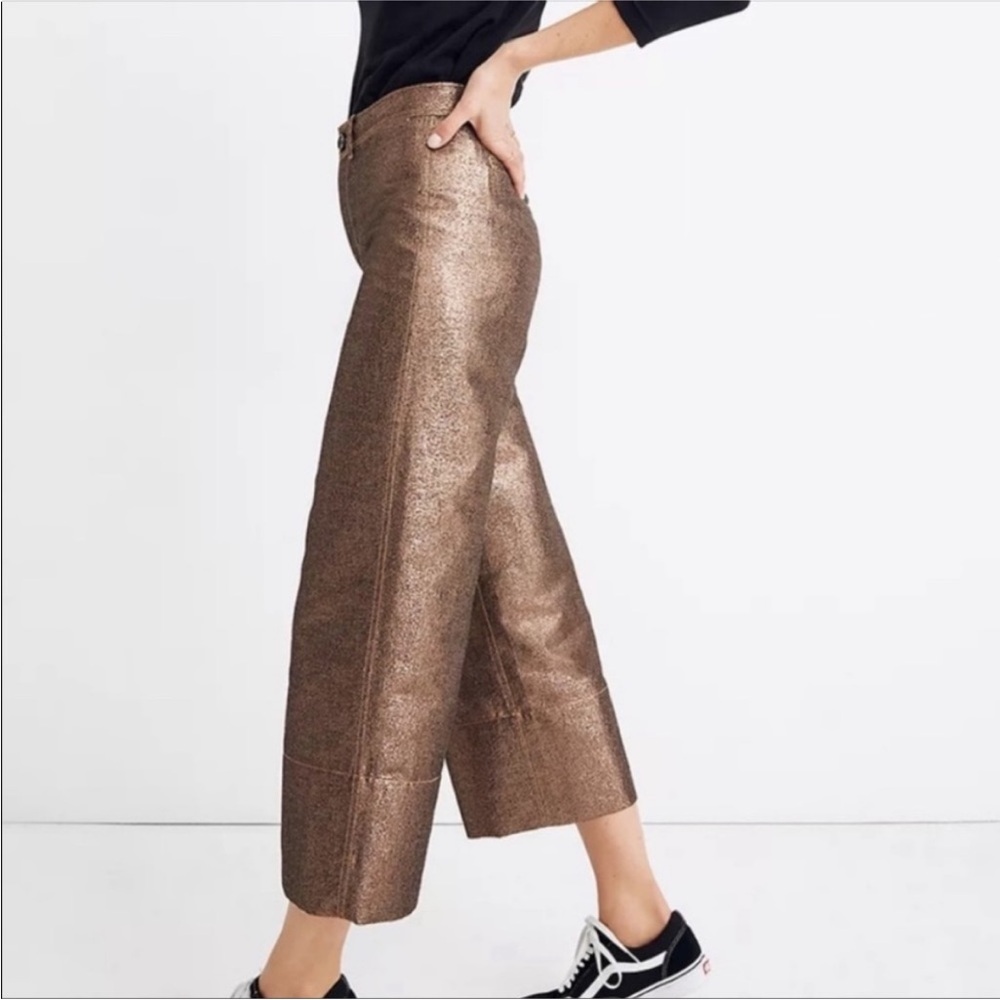 Madewell Metallic Bronze Cropped Pants - Picture 2 of 8